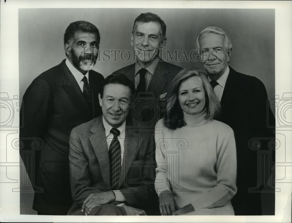1986 Press Photo Harry Reasoner, Diane Sawyer, Mike Wallace-60 Minutes casts - Historic Images