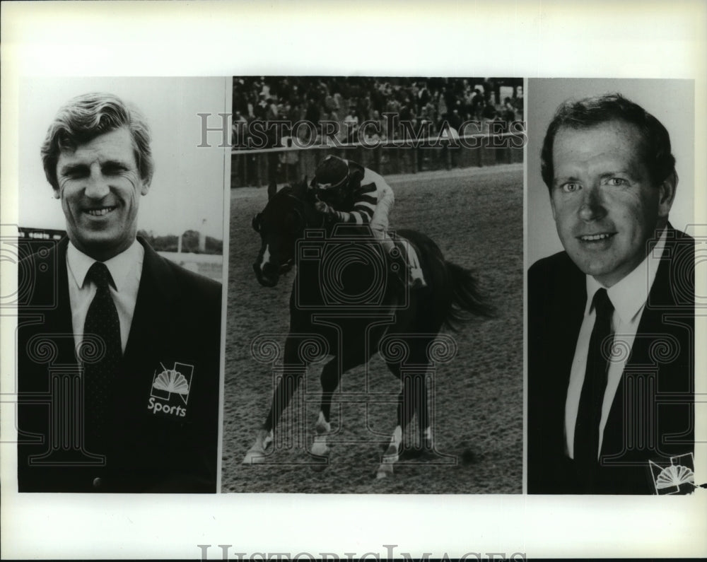 1986 Press Photo Brought Scott and Tom Durkin at Breeders' Cup - spa71964 - Historic Images