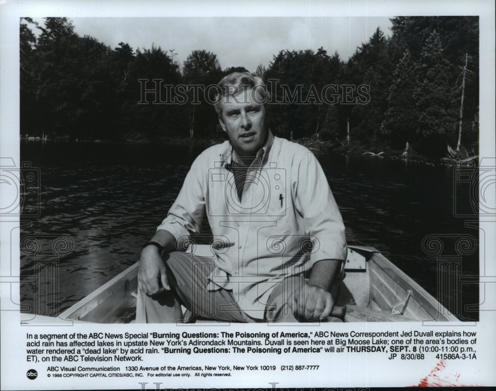 1988 ABC News Correspondent Jed Duvall at Big Moose Lake-Historic Images