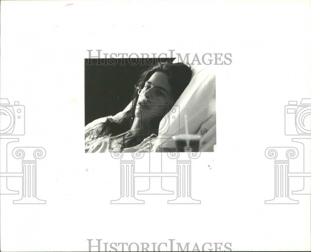 1994 Press Photo Kevin King, drive by shooting victim recuperating at Hospital - Historic Images