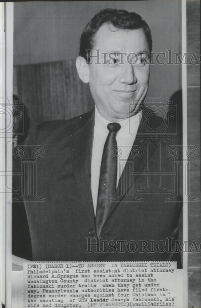 1970 Press Photo Richard Sprague to assist in Yablonksi Trials - spa73037 - Historic Images
