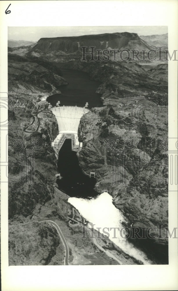 1983 Press Photo Aerial view of Lake Mead's overflow emptied to Columbia River - Historic Images