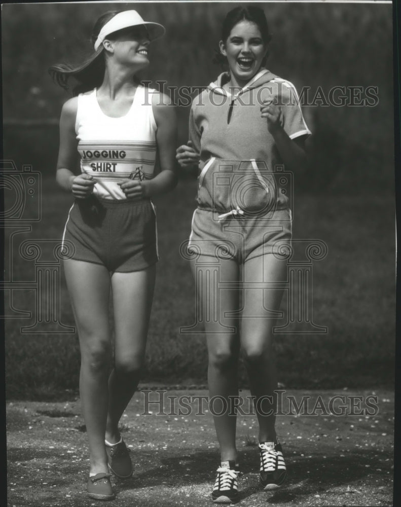 1979 Press Photo Two teenage girls jogging in the park - spa74522 - Historic Images