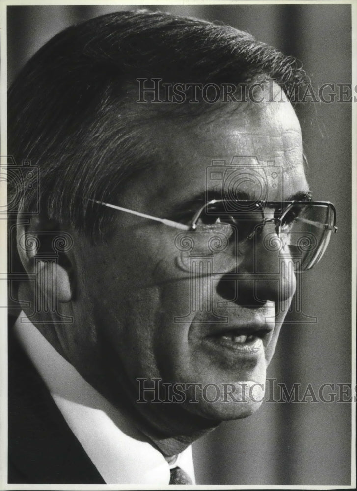 1984 Press Photo Lynn Williams, President of the United Steelworkers Union - Historic Images