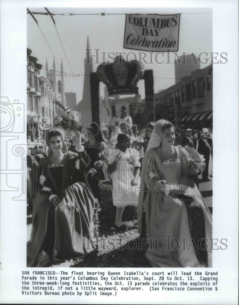 1991 Press Photo Grand Parade at the Columbus Day Celebration in San Francisco - Historic Images