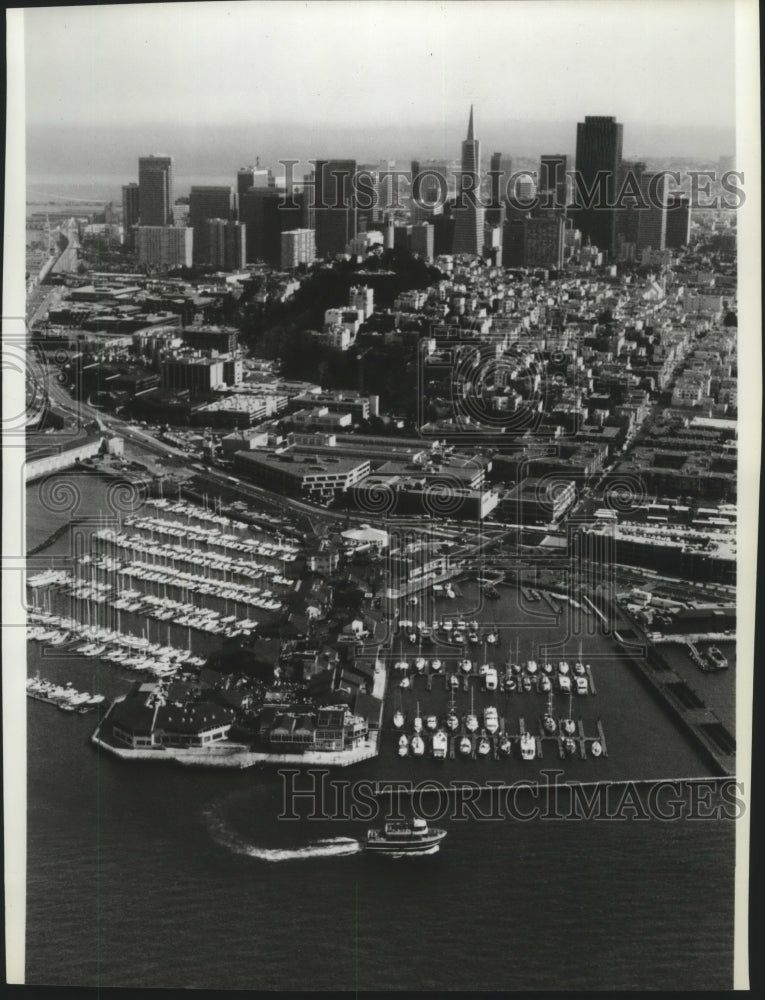 1983 Press Photo Aerial View of San Francisco Pier 39 - spa74575 - Historic Images