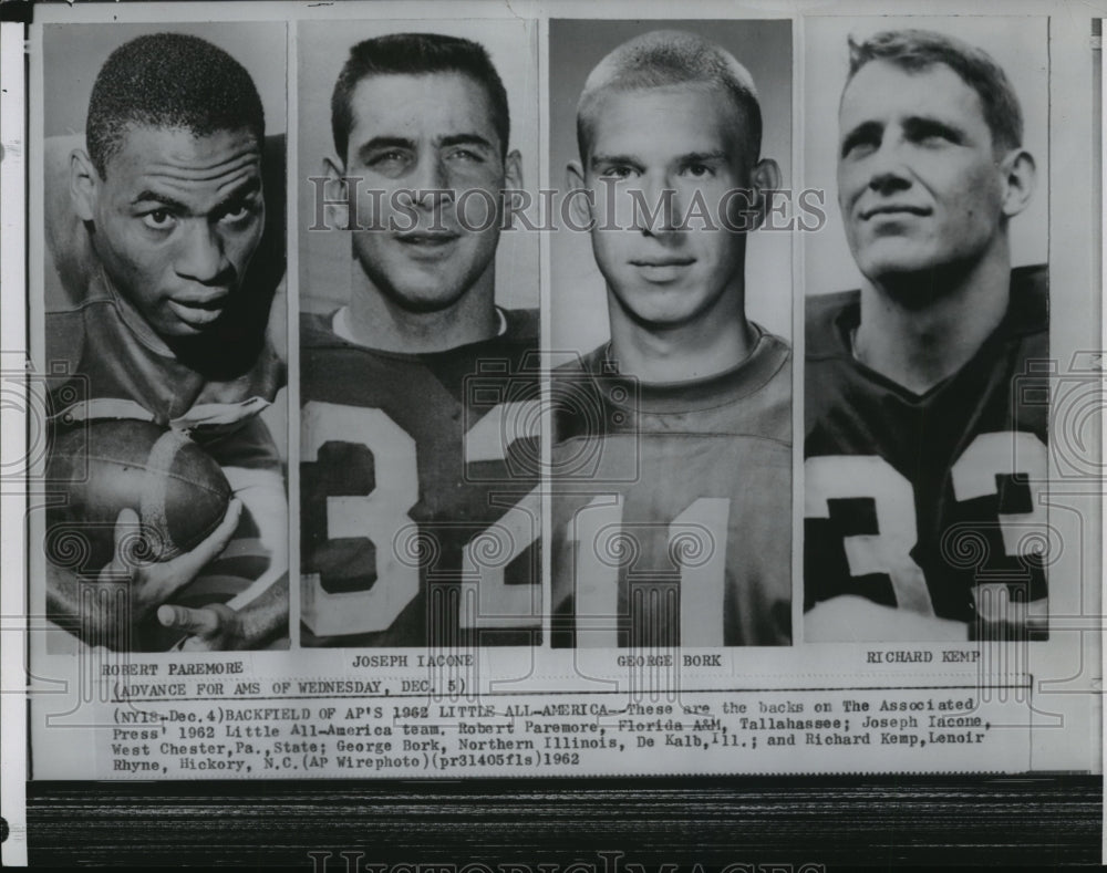 1962 Press Photo The Backs on the AP Little All-America Team - spa76053 - Historic Images