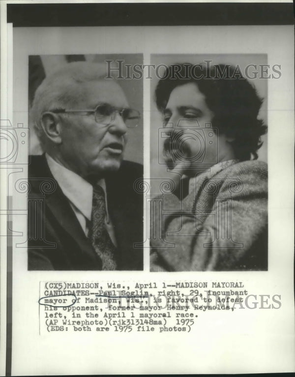 1975 Press Photo Madison Mayoral candidates-Paul Soglin and Henry Reyn ...