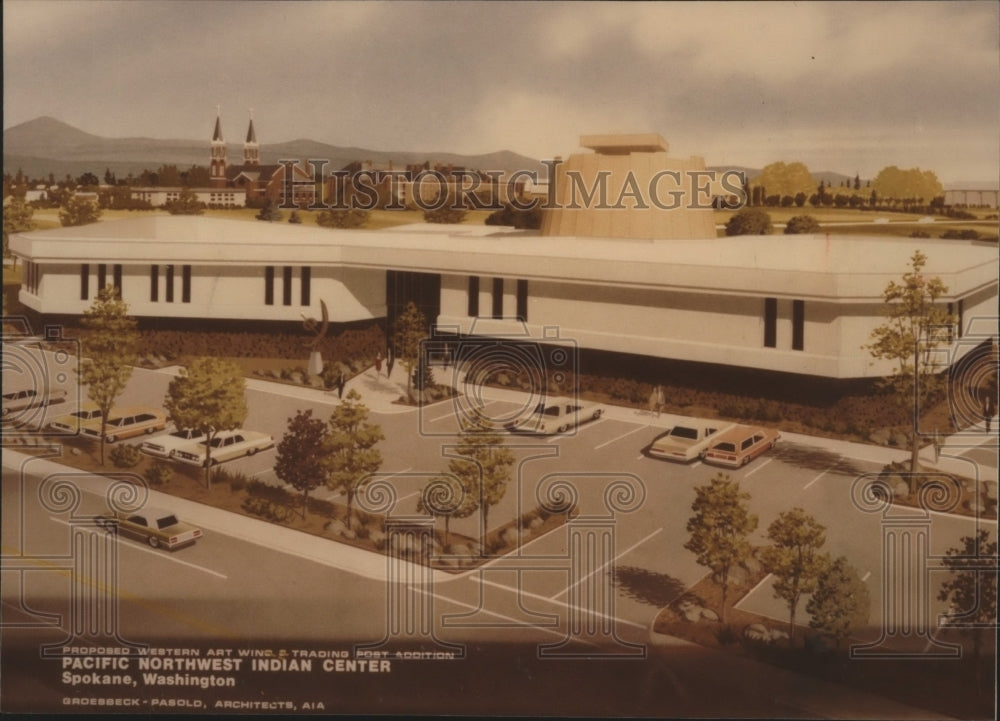 1978 Press Photo Proposed Pacific Northwest Indian Center, Spokane Washington - Historic Images