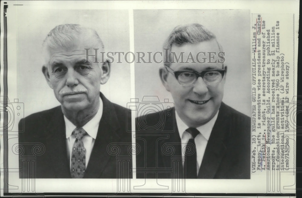 1967 Newspaper Guild-William Farson, Charles Perlik, new heads-Historic Images