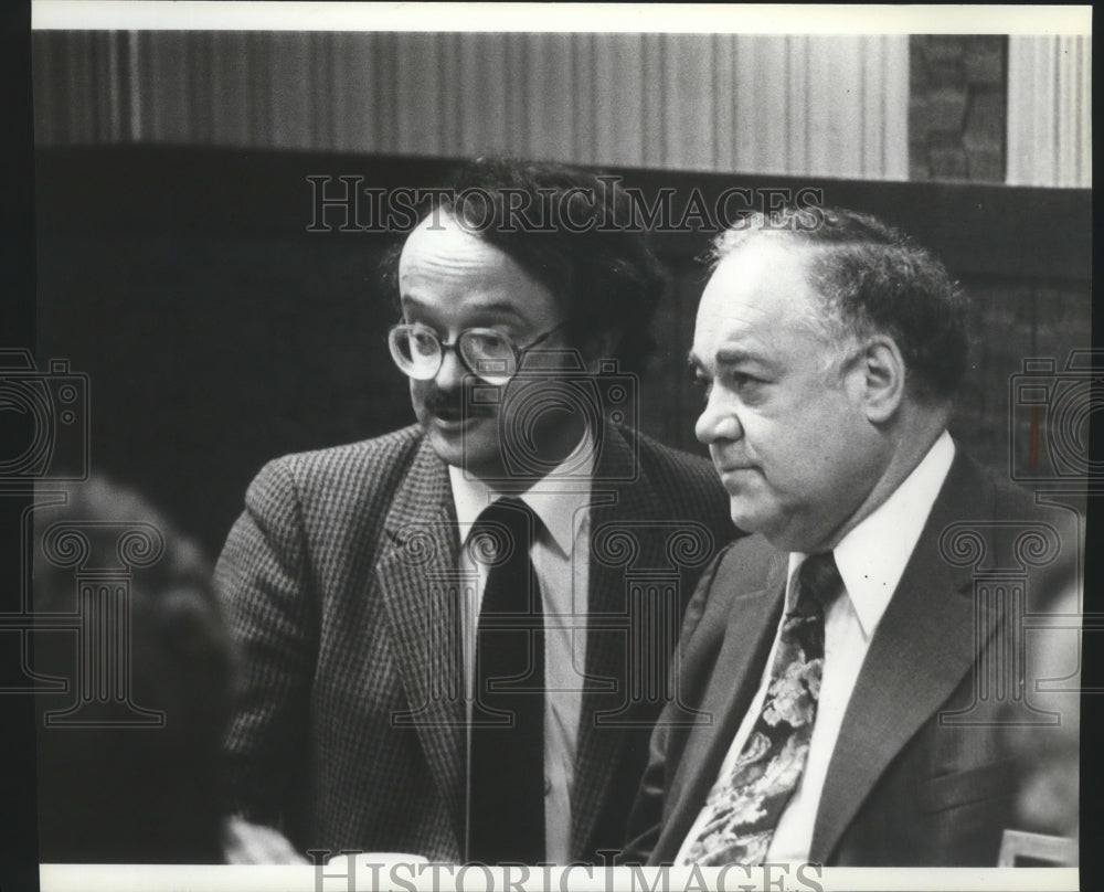 1982 Press Photo Harry Magnuson & Dennis Wheeler President of Couer d'Alene Mine - Historic Images