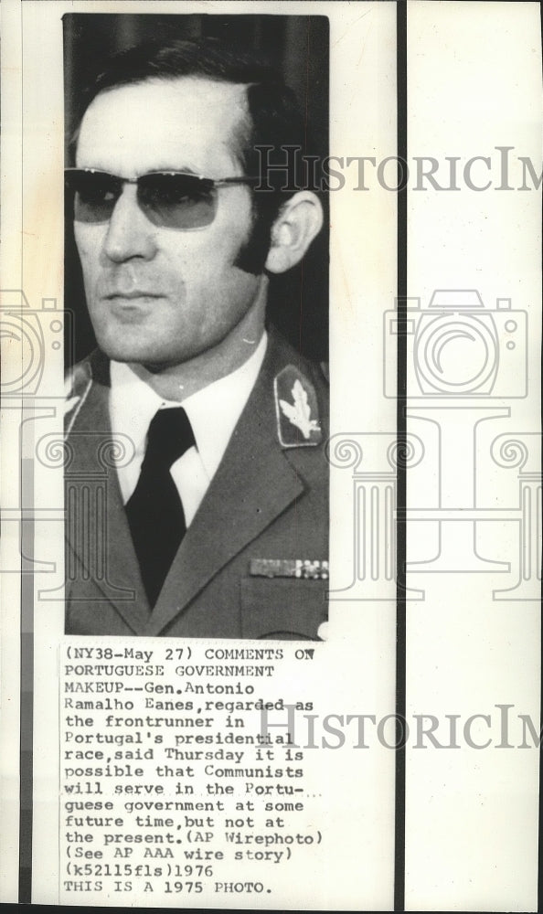 1975 Press Photo Gen. Antonio Ramalho Eanes-Portugal presidential candidate - Historic Images