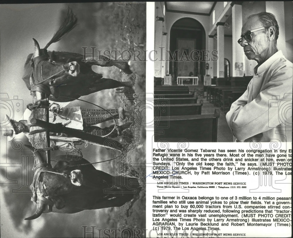 1979 Press Photo Father Vicente Gomez Tabarez, parish priest in Refulgo, Mexico - Historic Images
