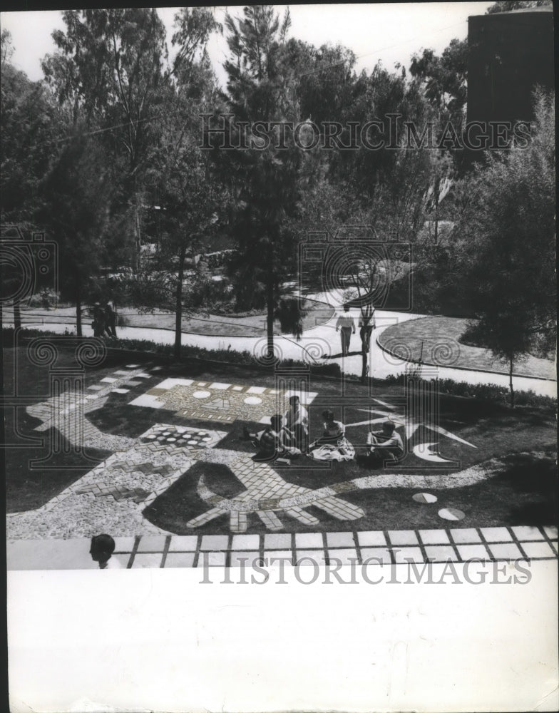 Press Photo Spokane Students Relax on Campus of Mexico City College - spa86044 - Historic Images