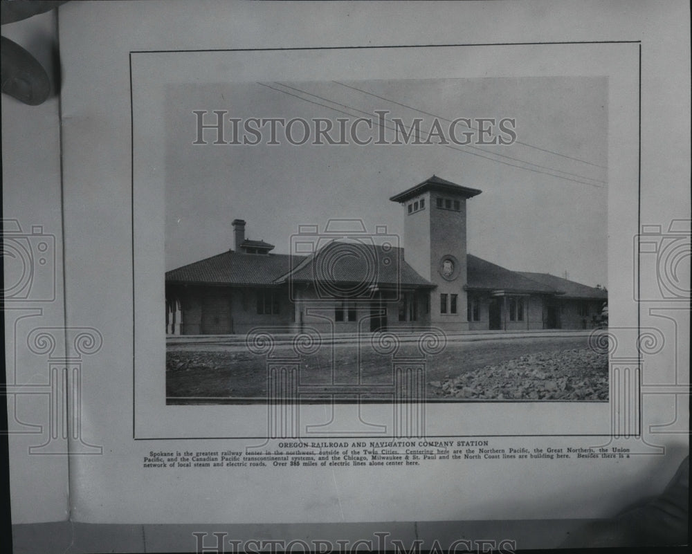 1909 Press Photo Oregon Railroad and Navigation Company Station - Historic Images