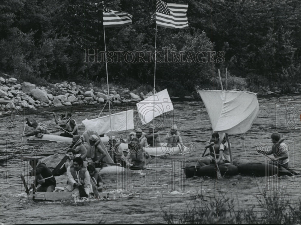 1976 Contestants in rafting shortly after the start of the race-Historic Images