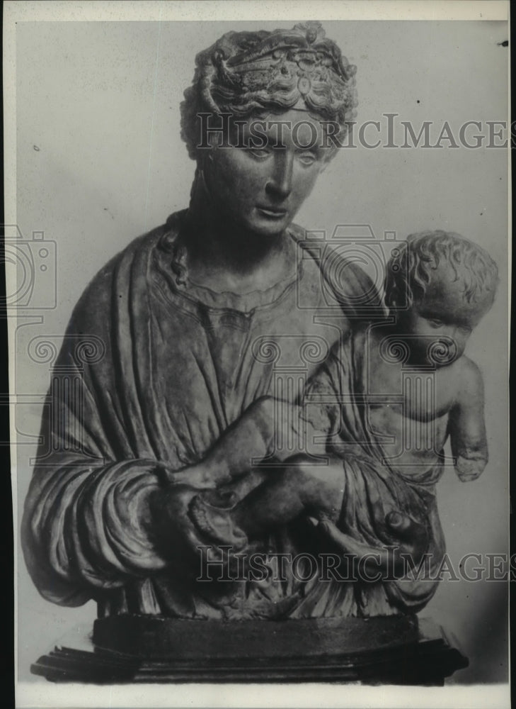 1929 Press Photo &quot;The Virgin and Child,&quot; European work of art - Historic Images