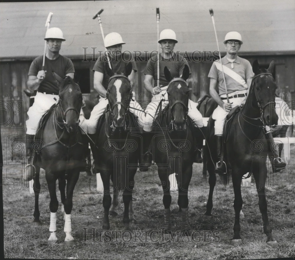 1954 Press Photo Peter Dix, Tony Elrod, Kenny Howser and Bob Mills, Spokane polo - Historic Images