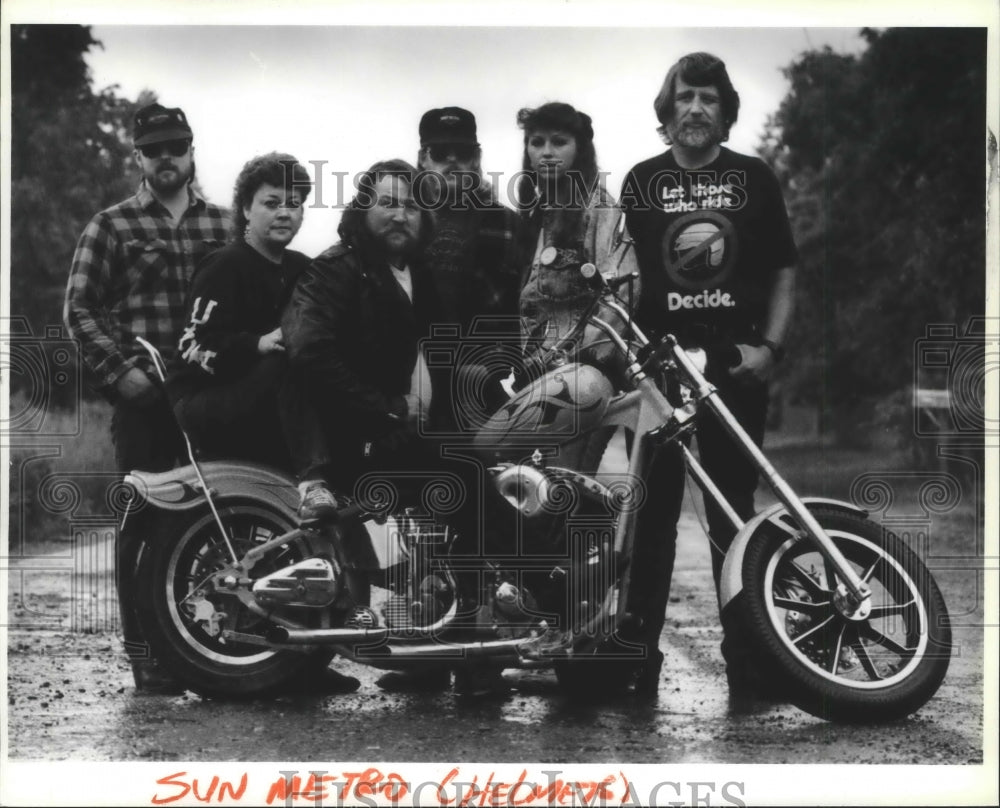 1983 Press Photo Motorcycle-Bob Morrill, Dave Nave of Sun Metro Helmet Group - Historic Images