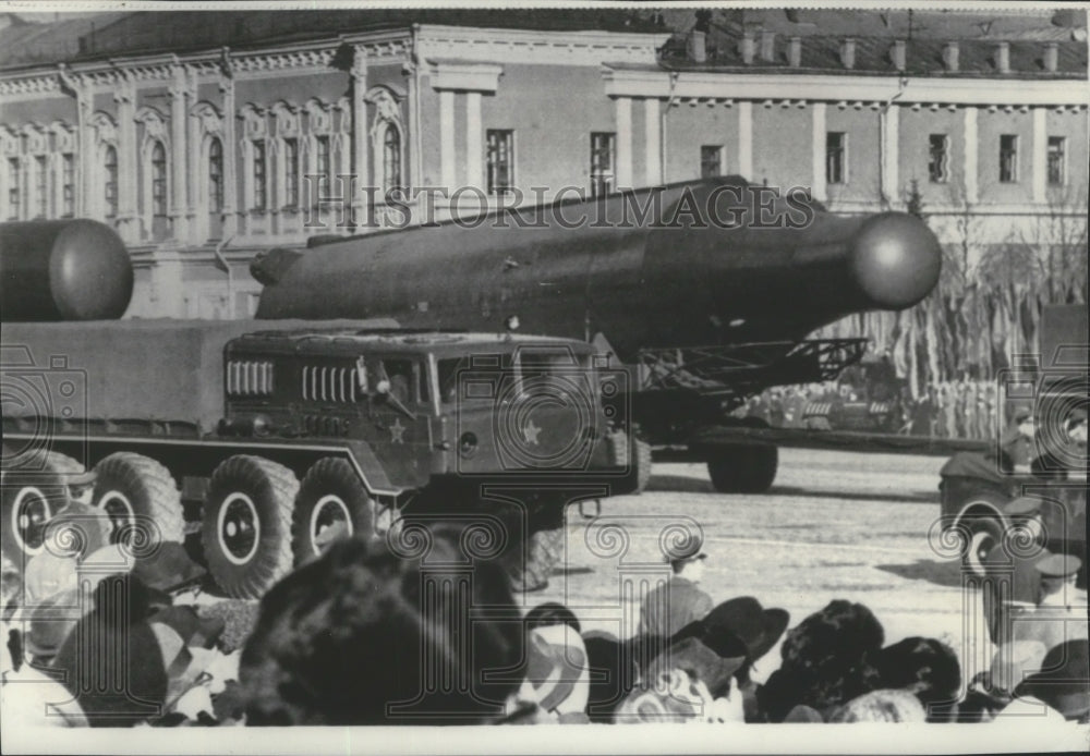 1967 Press Photo Russian Rocket at 50th anniversary of the Bolshevik Revolution - Historic Images
