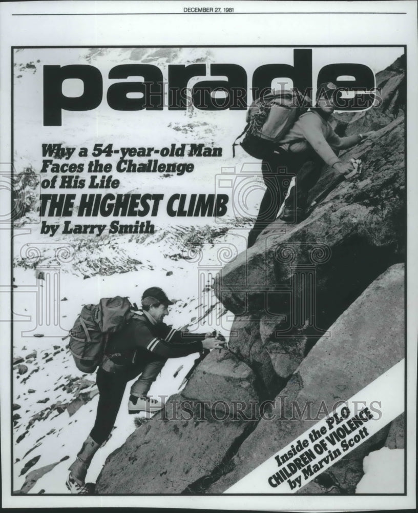 1984 Press Photo Mountain Climbing featured on Parade Magazine - Historic Images
