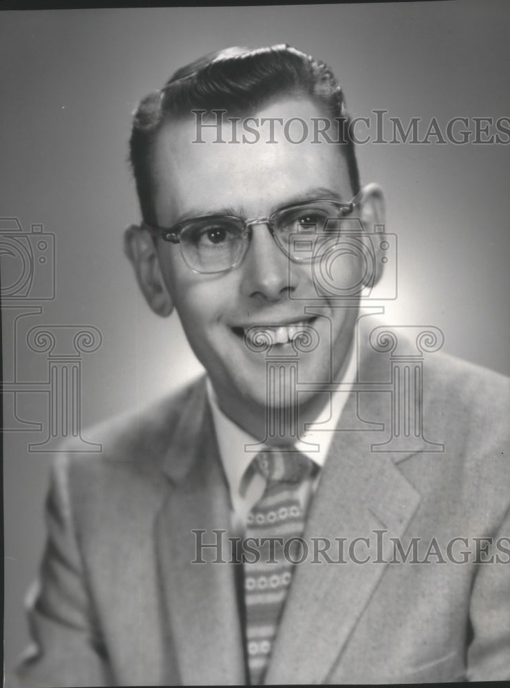 1962 Charles Nelson, meat department mgr. of Rosauer&#39;s Supermarket - Historic Images