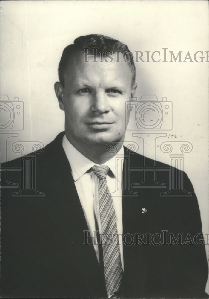 1965 Press Photo Frank Featherman, KXLY-TV Television sales representative - Historic Images