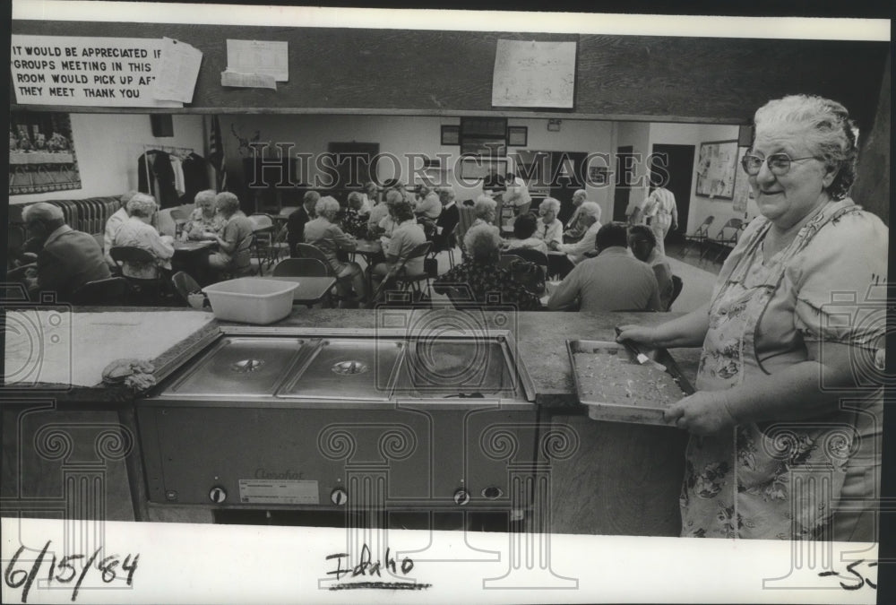 1984 Press Photo Kootenai County senior center cafeteria - Historic Images