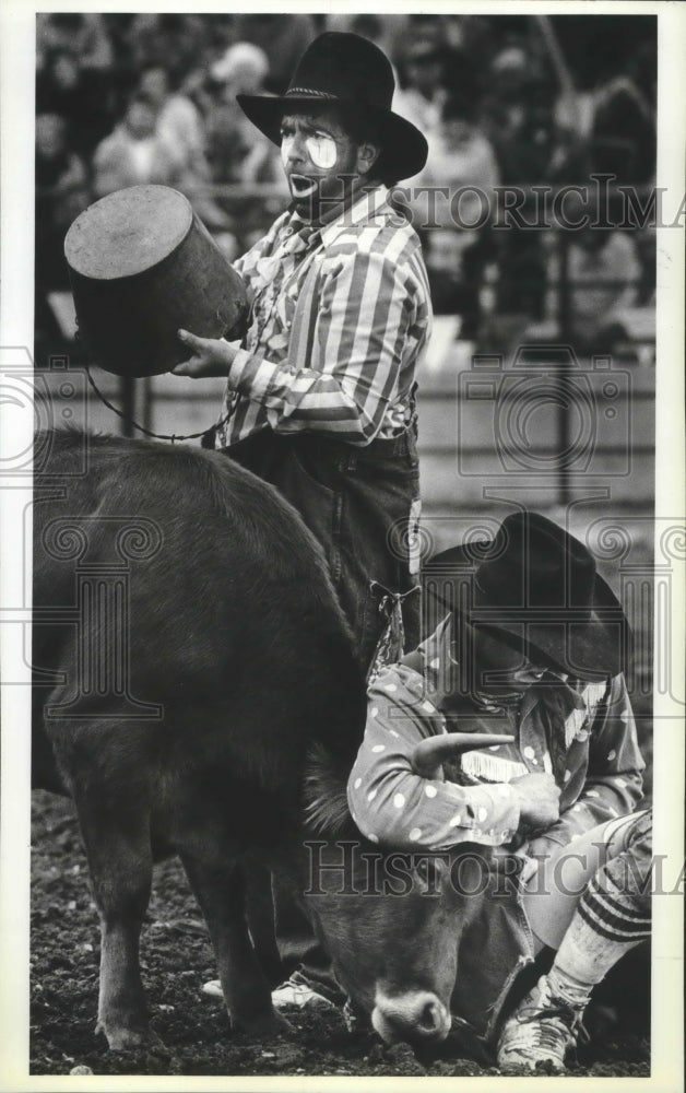 1988 Rodeo Clowns perform at the Spokane Interstate Fair-Historic Images