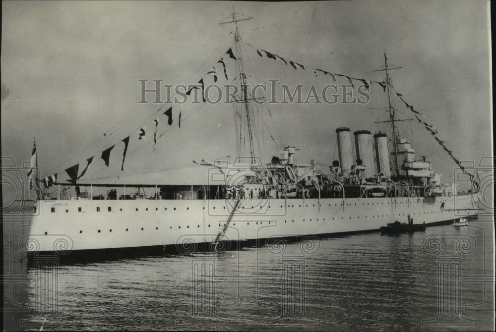 1935 Press Photo The British Navy&#39;s cruiser, H.M.S. London - Historic Images