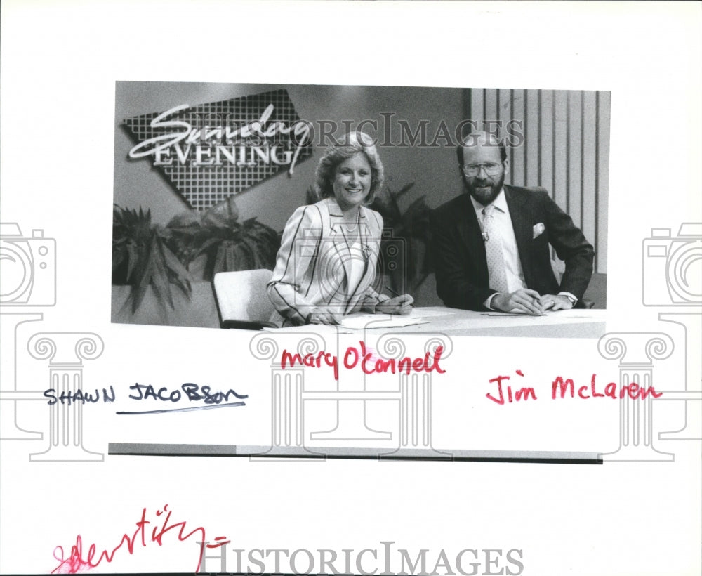 1986 Jim McLaren & Mary O'Connell, KREM's Sunday Evening show hosts-Historic Images