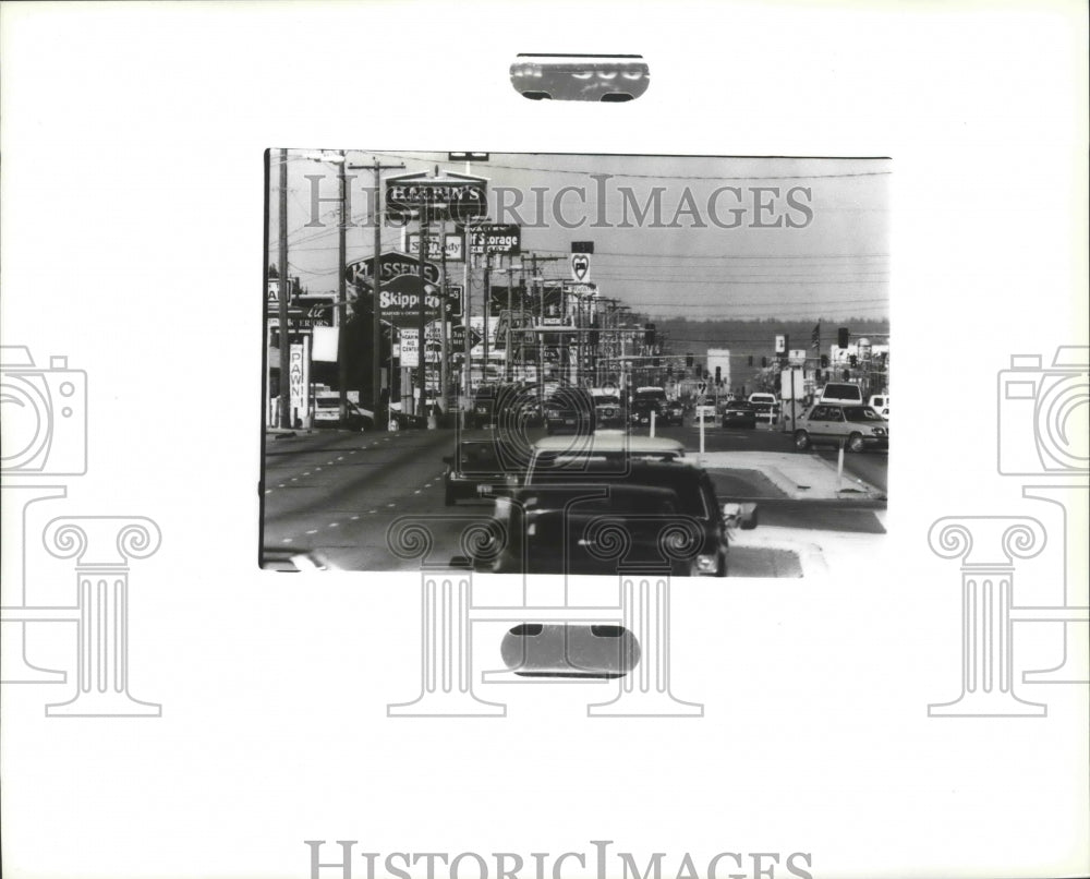 1990 View of traffic on Sprague Avenue Historic Images