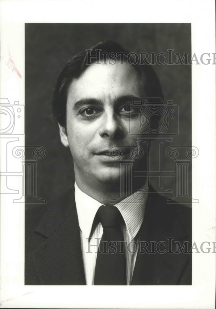 1986 Press Photo Former KREM&#39;s Mike Decesare, Jay Rockey Public Relations - Historic Images
