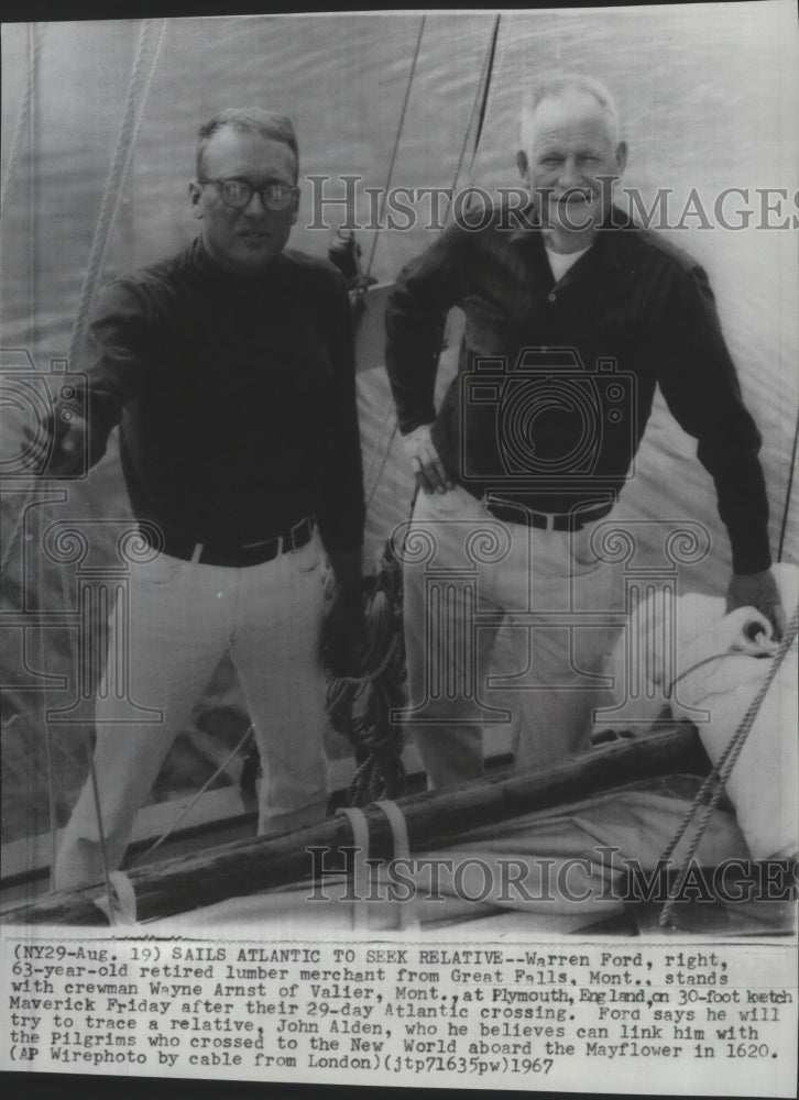 1967 Warren Ford and Wayne Arnst aboard the Maverick, England