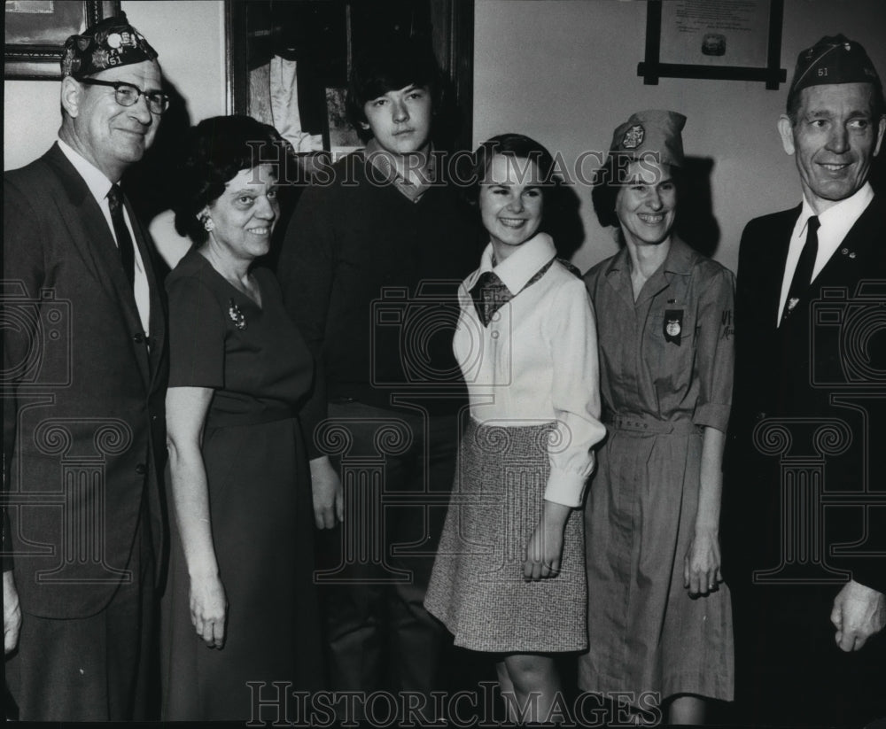 1969 Officials and winners of Voice of Democracy contest - Historic Images