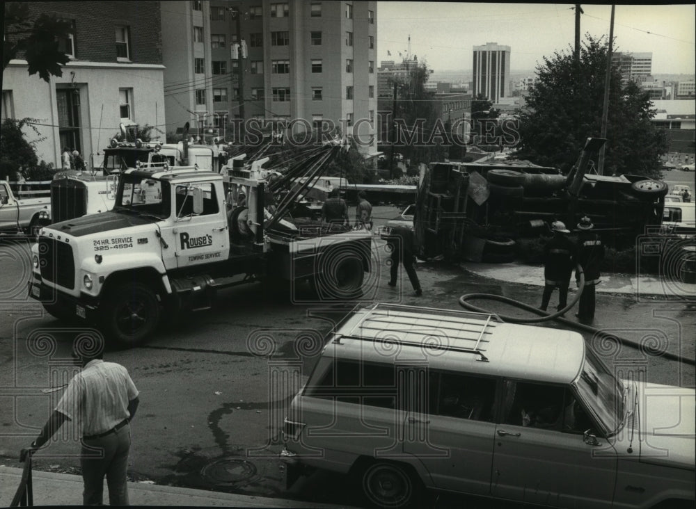 1980 Towing Truck at the scene of an accident-Historic Images