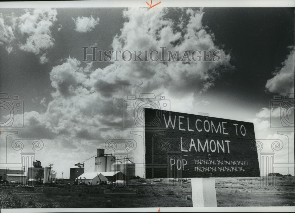 1978 Press Photo Welcome to Lamont sign, Washington - spb13188 - Historic Images