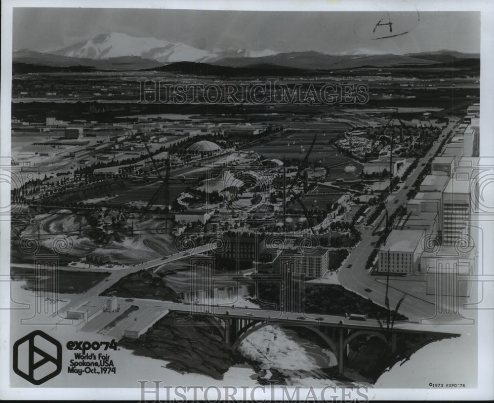 1973 Press Photo A upper view of Spokane's Expo '74 - spb20405-Historic Images