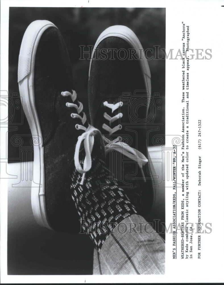 1989 Black canvas Anchors shoes by Keds-Historic Images
