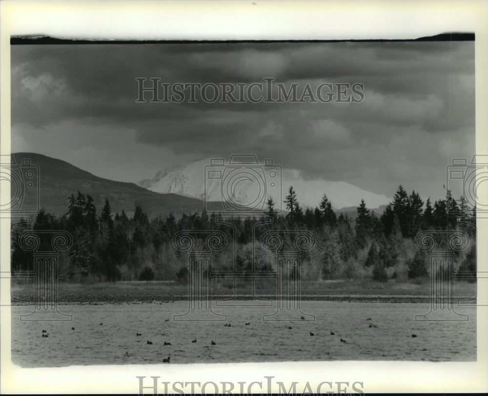 Mt. Saint Helens and sky filled with ash-Historic Images