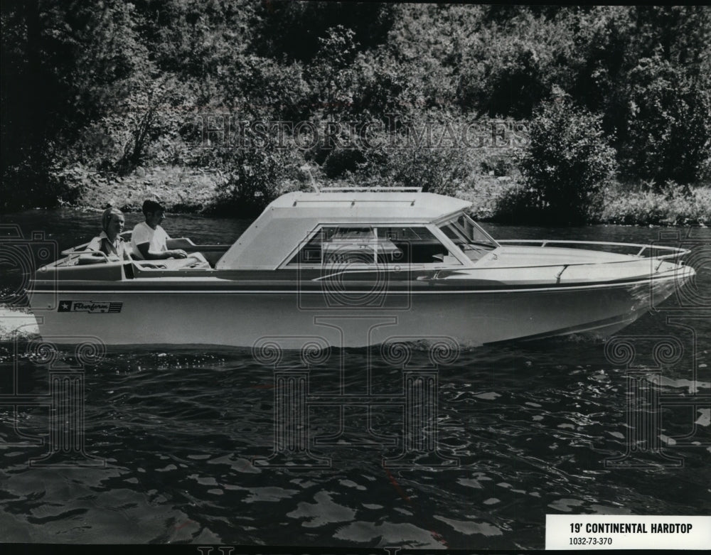 1974 A 19 Foot Continental Hardtop boat.  - Historic Images