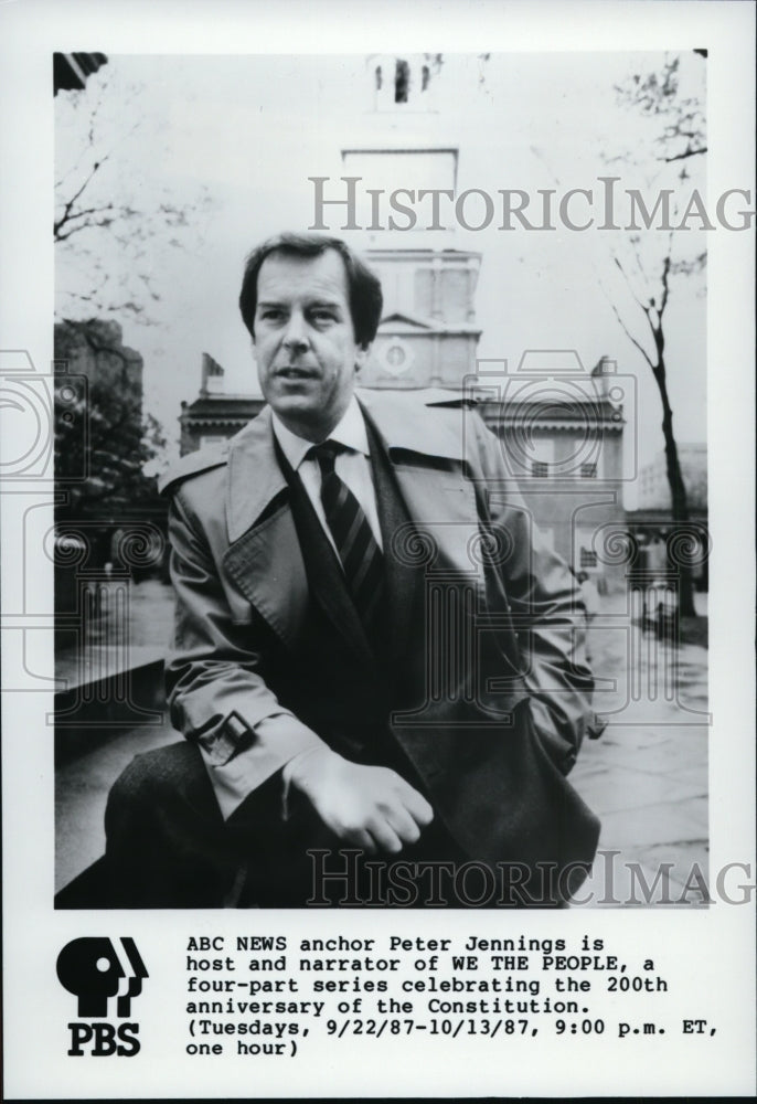 1987 Peter Jennings host and narrator of We the People on PBS. - Historic Images