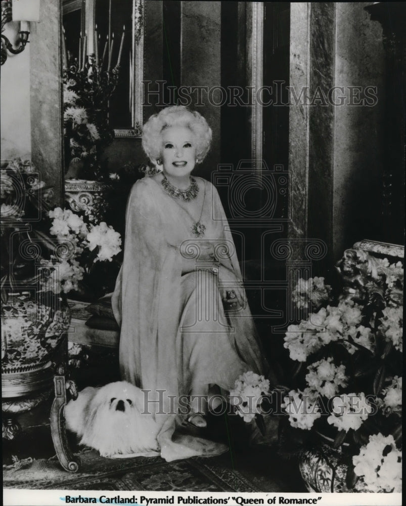 1977 Barbara Cartland, author of Queen of Romance.  - Historic Images