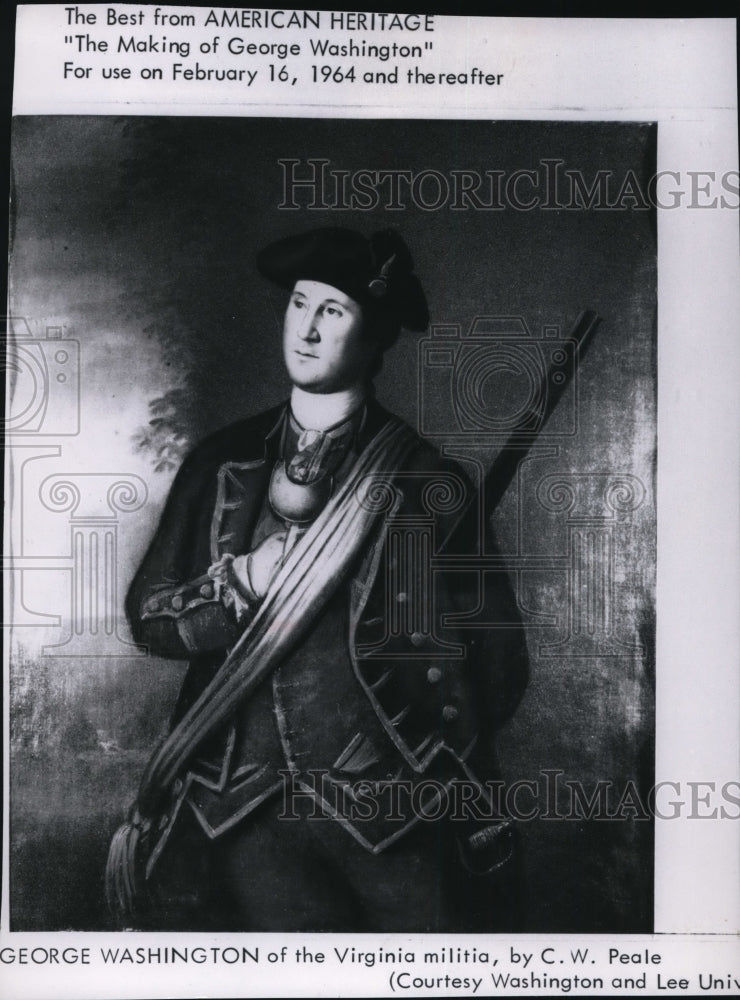 1964 George Washington of the Virginia militia, by C.W. Peale. - Historic Images