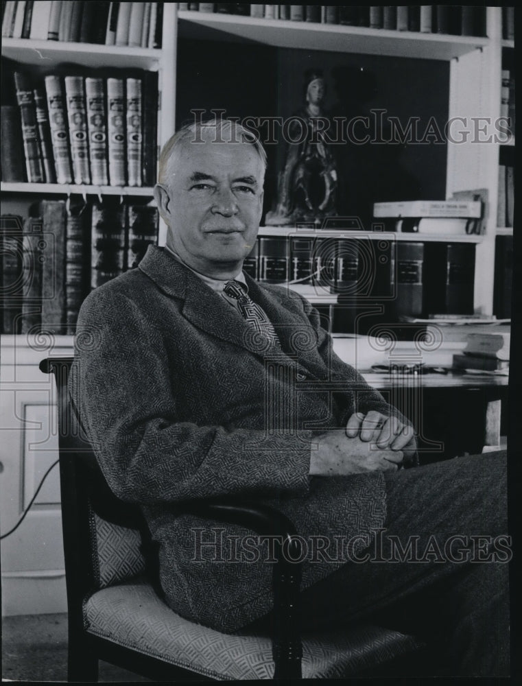 1955 Author John P. Marquand at his home on Kent&#39;s Island. - Historic Images