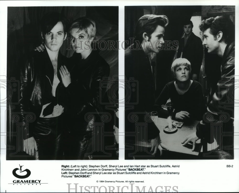 1994 Press Photo Stephen Dorff, Sheryl Lee & Ian Hart star in Backbeat. - Historic Images