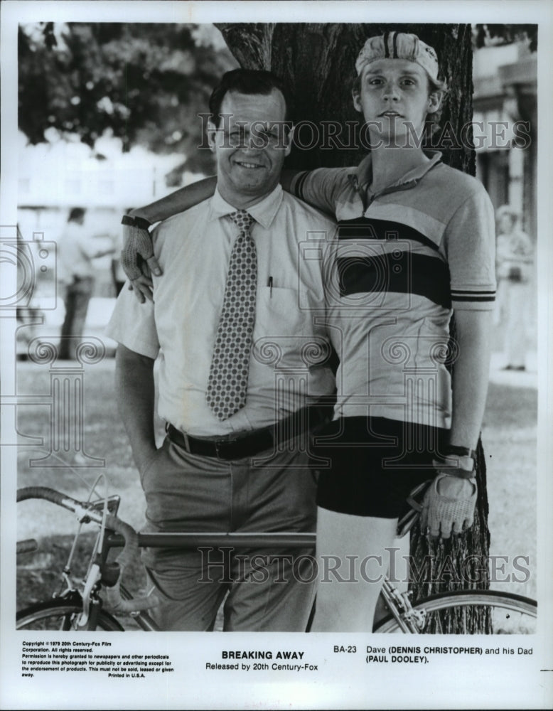 1979 Press Photo Dennis Christopher an Paul Dooley in Breaking Away. - spp03507-Historic Images