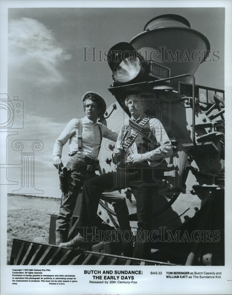 1979 Press Photo Tom Berenger &amp; William Katt in Butch and Sundance: Early Days. - Historic Images