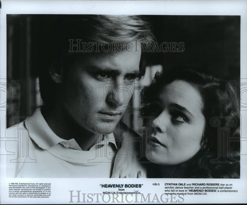 1984 Press Photo Cynthia Dale and Richard Rebiere star in Heavenly Bodies. - Historic Images