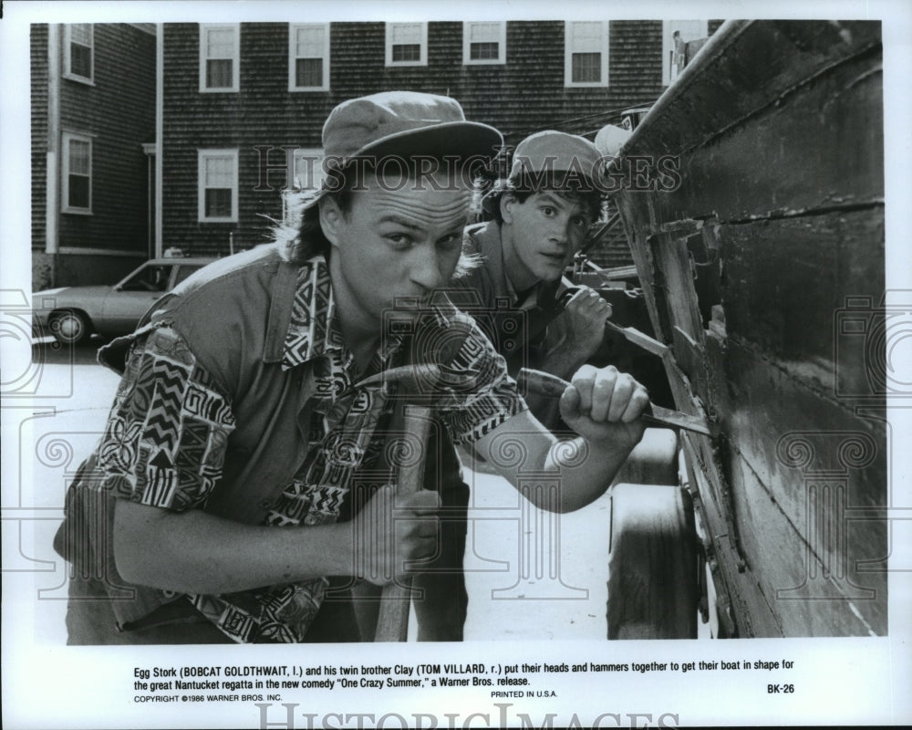 1986 Press Photo Bobcat Goldthwait & Tom Villard in 